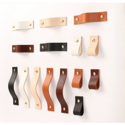 Yy Factory Wholesale Leather Door Handles For Cabinet Wardrobe Cupboard Drawer Pull Furniture Hardware Kitchen Accessories