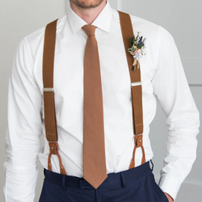 Bow Tie Suspenders Men Button Wedding Suspenders Groomsmen Elastic Clip Suspenders Jumpsuit