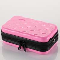 Hard Shell Cosmetic Suitcase Makeup Travel Case with Zipper Dividers for Makeup Brushes Toiletry Jewelry Organizer