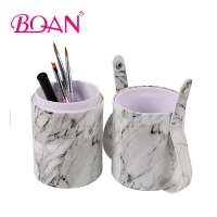 Marble Hole Acrylic Gel Nail Brushes Holder Magnetic attraction Makeup Brush Holder For Displaying Nail Art Manicure