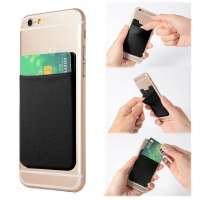 Wholesale Custom Plastic Id Credit Card Holder Lycra Phone Case Business Card Wallet With Sticker