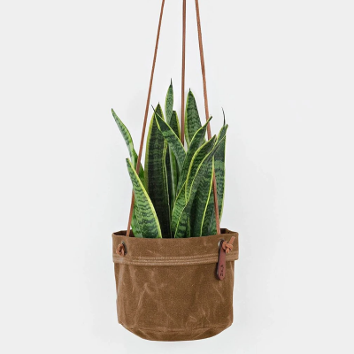 Morden Stylish Luxury Hanging Planter Collection Waxed Canvas Waterproof Home Garden Decor Bin Planter Storage Organization