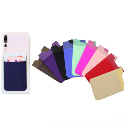 Sticky  spandex phone card holder With Fifteen Color at stock