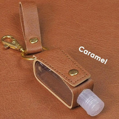 Custom Mini Portable Leather lotion Bottle Holder Hand Rub Pocket for Promotion